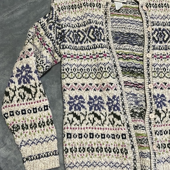 Multicolor Patterned Cardigan knit wool - Picture 5 of 12